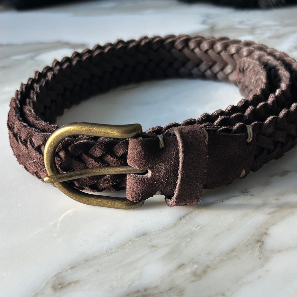 Taylor Stitch Braided Leather Belt in Brown